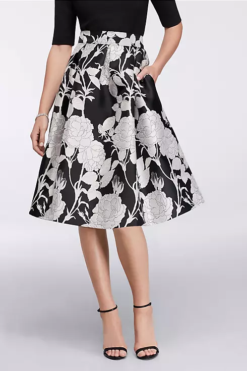 Midi Full Jacquard Skirt with Box Pleats Image 1