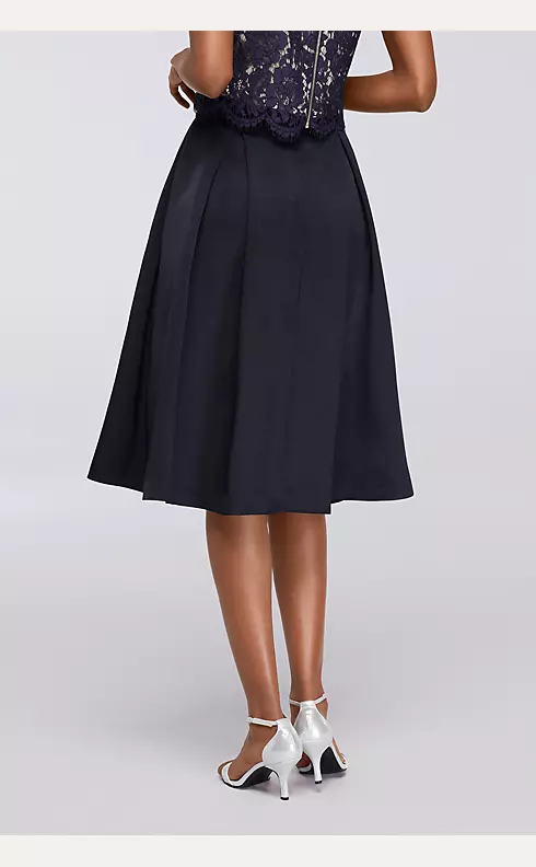 Midi Full Faille Skirt with Box Pleats Image 2