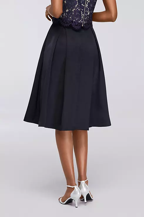 Midi Full Faille Skirt with Box Pleats Image 2