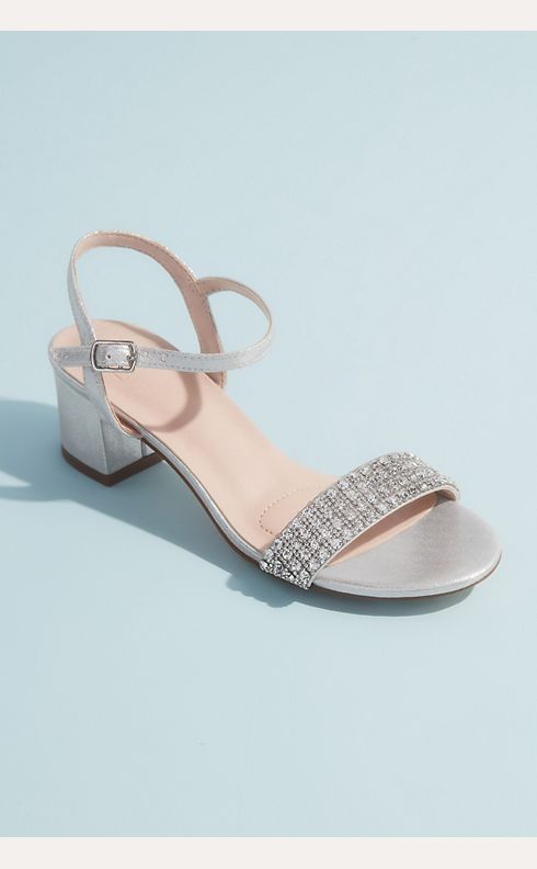 Crystal Strap Low-Block Heel Sandals | David's Bridal