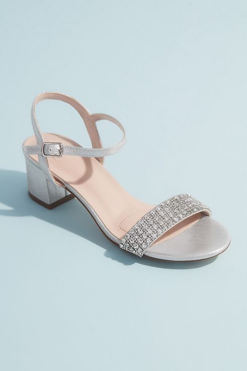 Crystal Strap Low-Block Heel Comfort Sandals Image 1