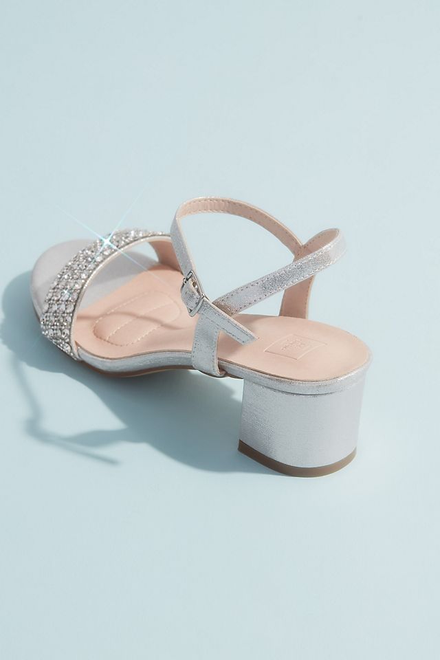 Crystal Strap Low-Block Heel Comfort Sandals Image 2