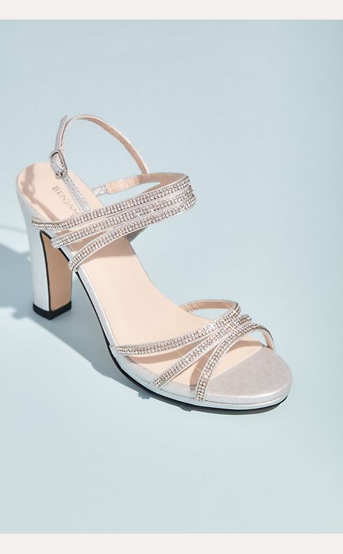 Metallic Sandals with Triple Skinny Crystal Straps | David's Bridal