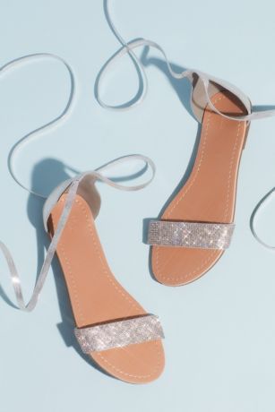 silver flat sandals size 12