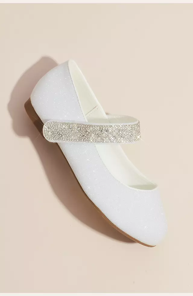 Girls Round Toe Mary Janes with Crystal Strap Image