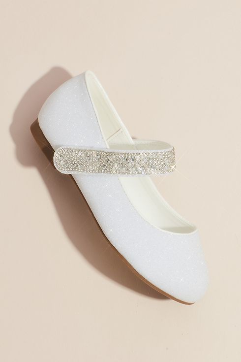 Girls Round Toe Mary Janes with Crystal Strap Image 1