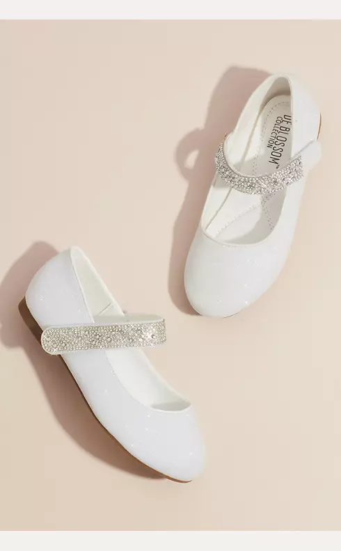 Girls Round Toe Mary Janes with Crystal Strap Image 4