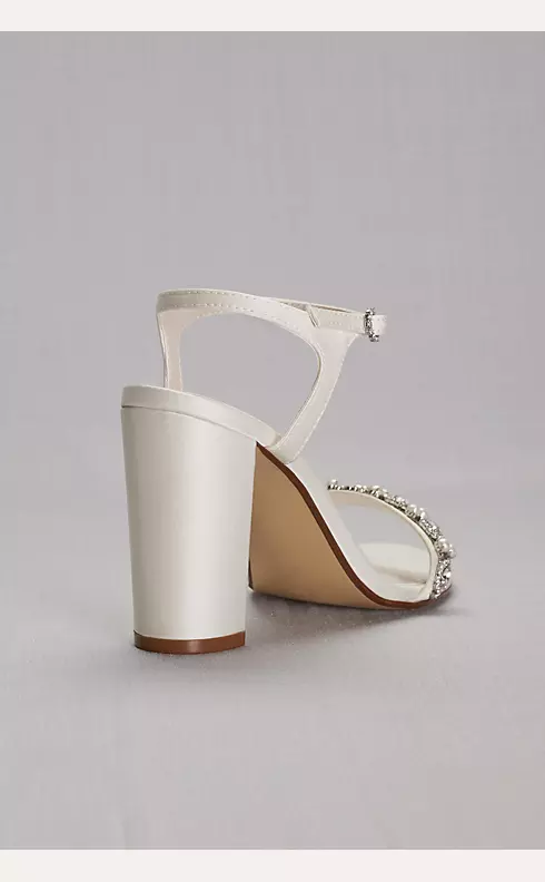 Embellished Satin Block Heel Sandals Image 2