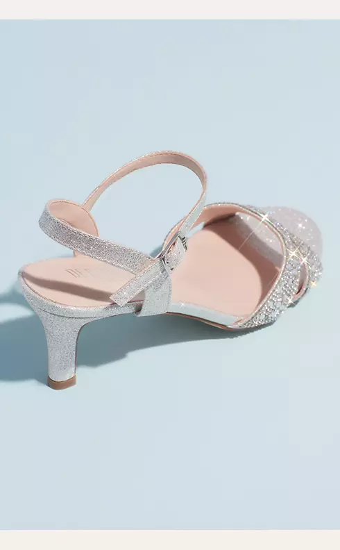 Allover Crystal Quarter-Strap Low Heels | David's Bridal