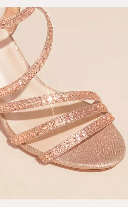 Strappy Low Wedges with Crystal Details Image 3