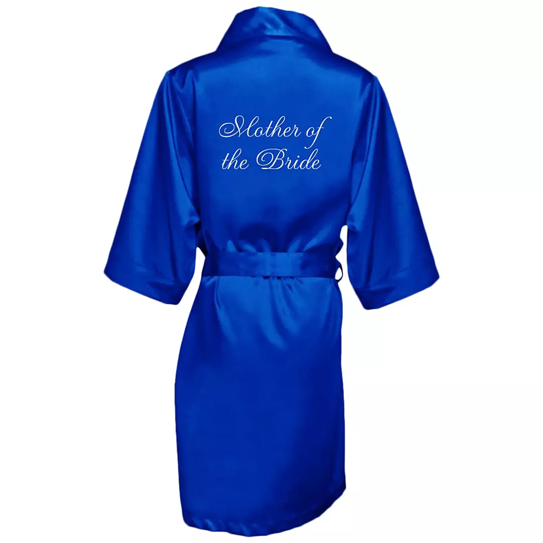Embroidered Mother of the Bride Satin Robe Image