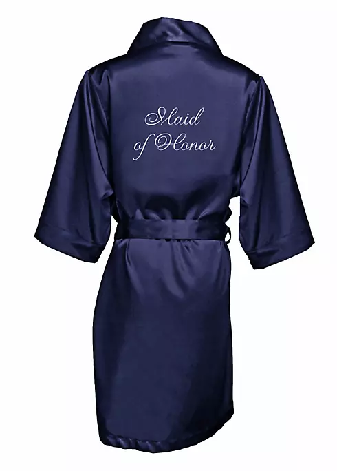 Embroidered Maid of Honor Satin Robe Image 1