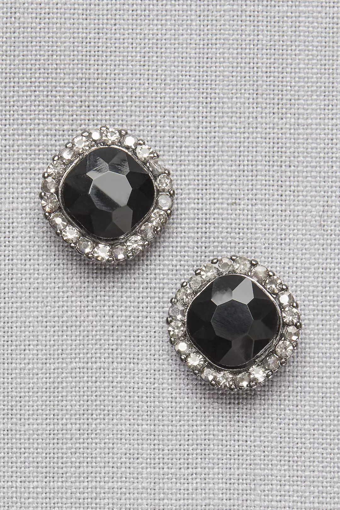 Black Crystal Pave Post Earrings Image
