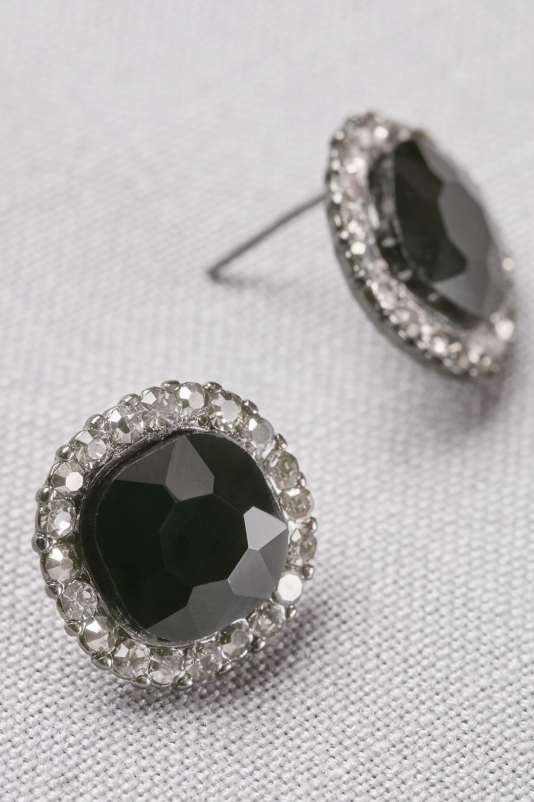 Black Crystal Pave Post Earrings Image 2