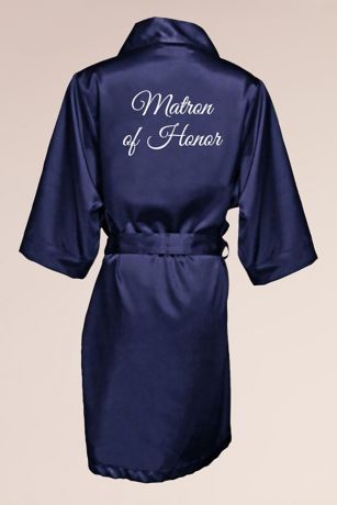 Embroidered Matron of Honor Satin Robe