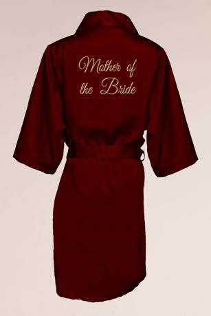 Embroidered Mother of Bride Satin Robe