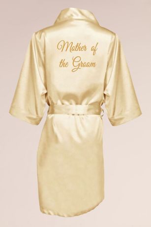 Embroidered Mother of Groom Satin Robe