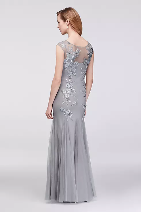 Beaded and Embroidered Illusion Mesh Trumpet Gown Image 2