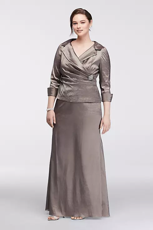 Long Mock Two-Piece Dress with 3/4 Sleeves Image 1