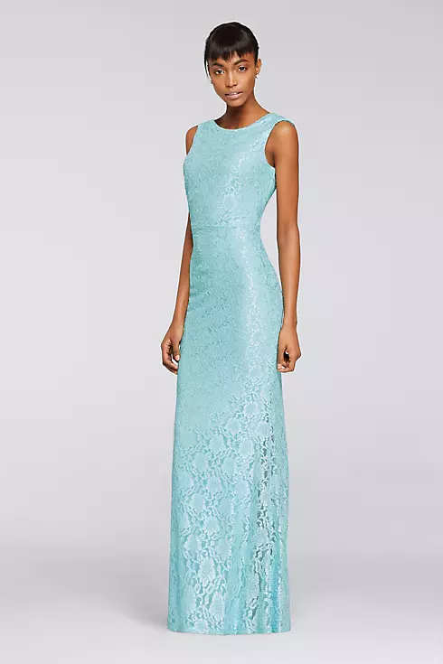 Sleeveless Allover Sequined Lace Dress Image 1