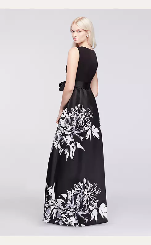 Long A-Line Dress with Bold Printed Floral  Image 2