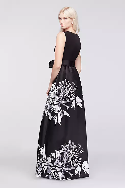 Long A-Line Dress with Bold Printed Floral  Image 2