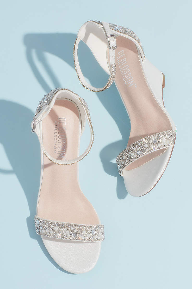 Lace Pearl Wedding shoes Bridal bridesmaids flats low high heel pump wedge 5-12 