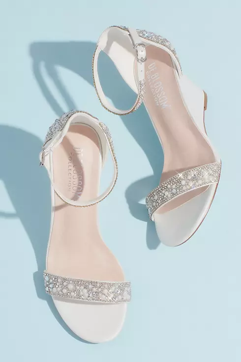 Crystal and Jewel Embellished Wedge Sandals Image 4