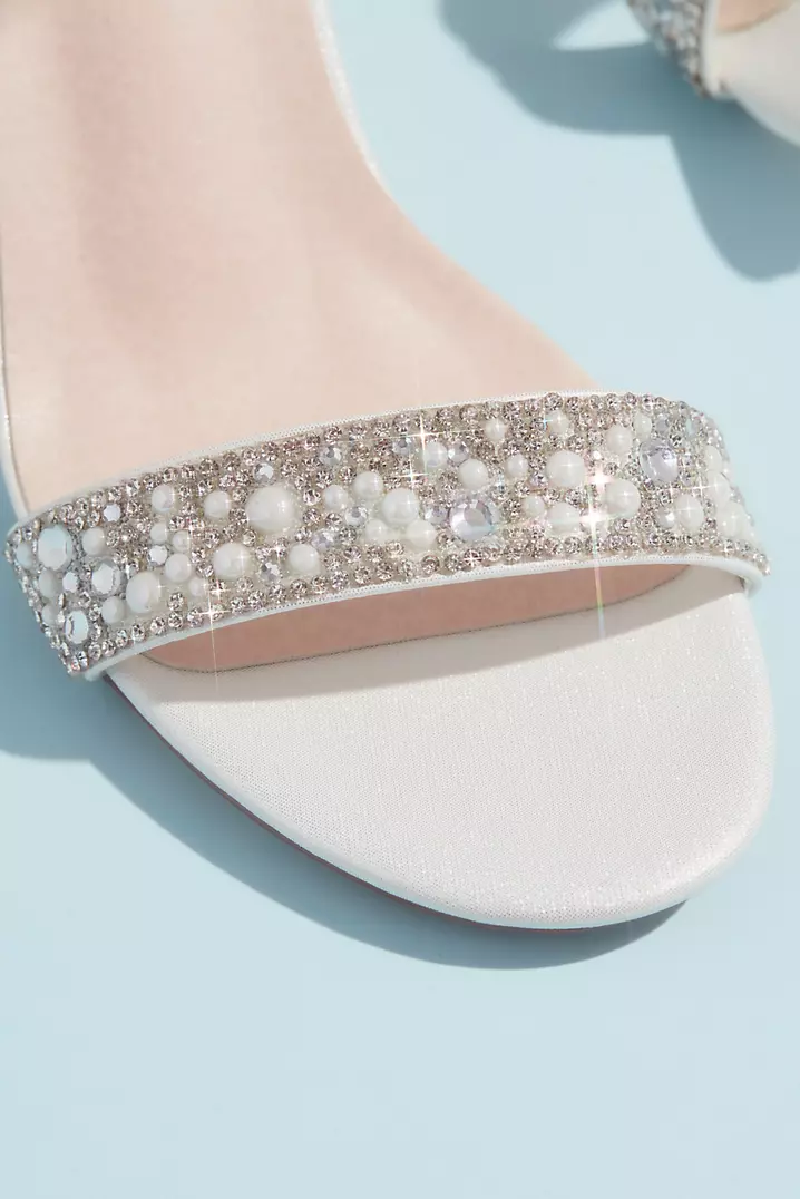 Crystal and Jewel Embellished Wedge Sandals | David's Bridal Crystal and Jewel Embellished Wedge Sandals | David's Bridal