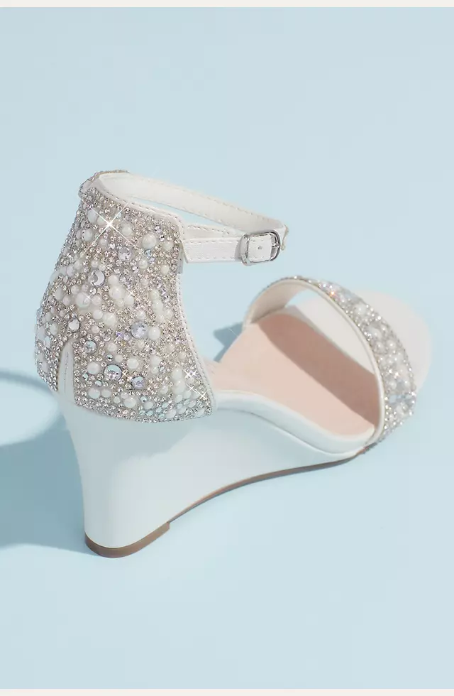 Crystal and Jewel Embellished Wedge Sandals | David's Bridal