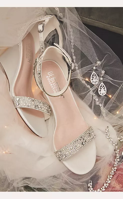 Crystal and Jewel Embellished Wedge Sandals Image 7