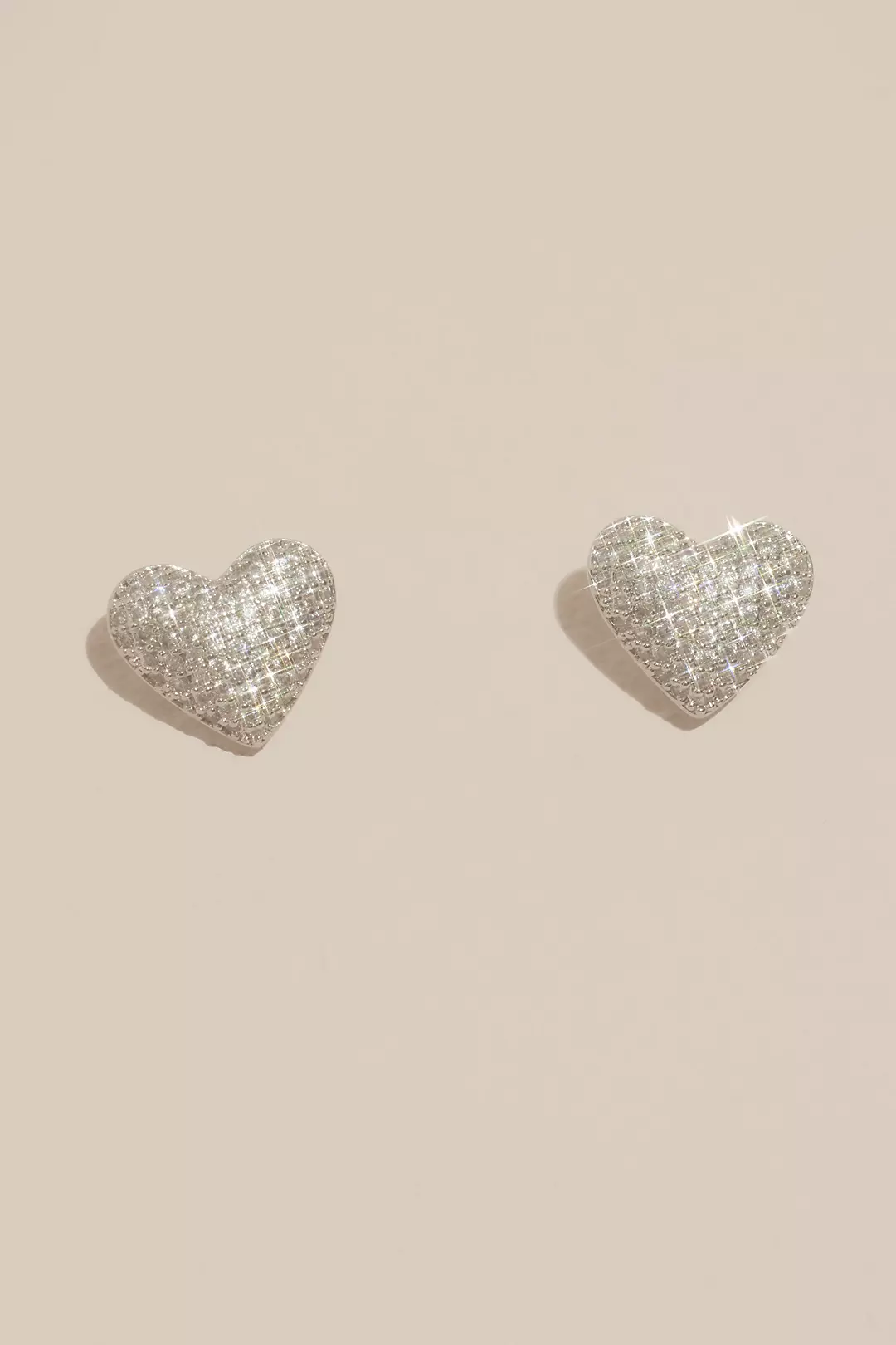 Crystal Heart Stud Earrings Image 1