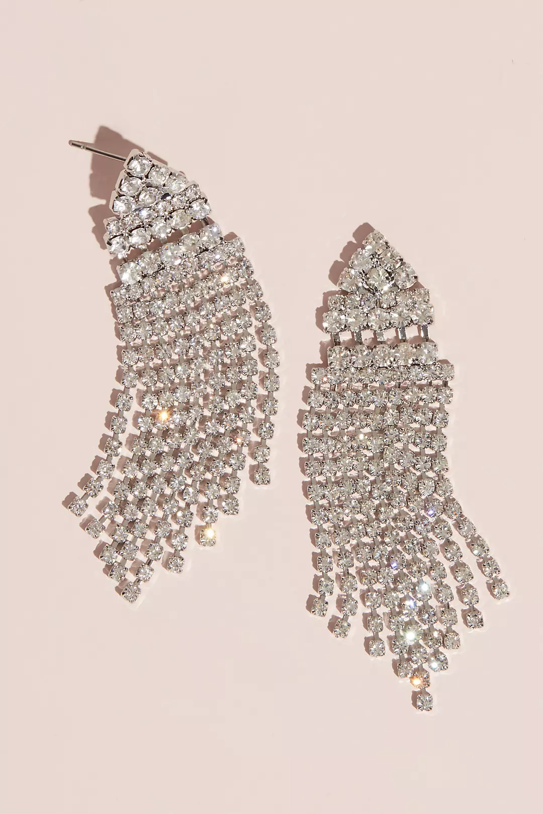 Cubic Zirconia Drop Earrings with Cascade Fringe Image