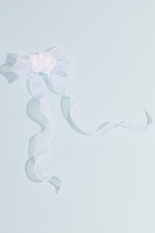 Organza Ribbon Clip with Flower