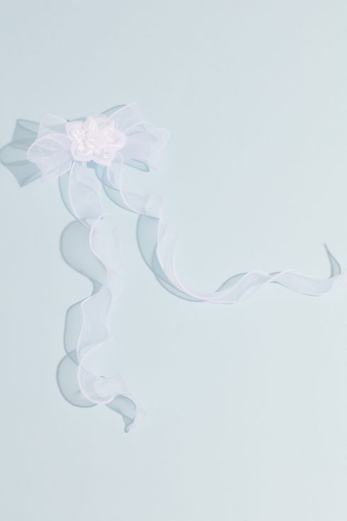 Organza Ribbon Clip with Flower Image 1