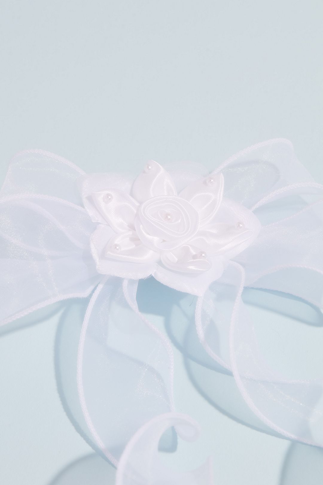 Organza Ribbon Clip with Flower Image 2