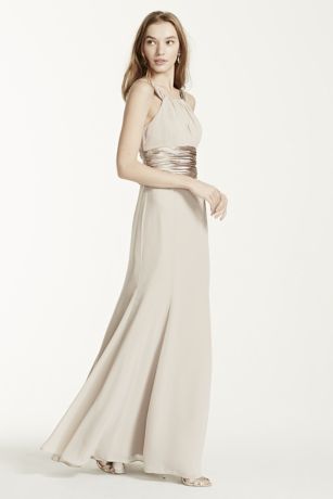 charmeuse and chiffon bridesmaid dress