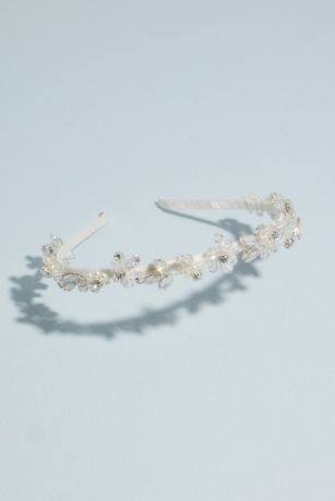 Handwired Crystal Floral and Opal Headband