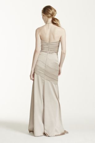 Long Sweetheart Neck Stretch Satin Dress David's Bridal