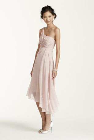 One Shoulder Chiffon Short Dress