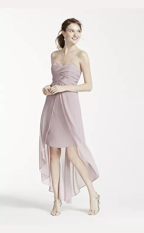 Strapless High Low Dress with Front Detail Image 2