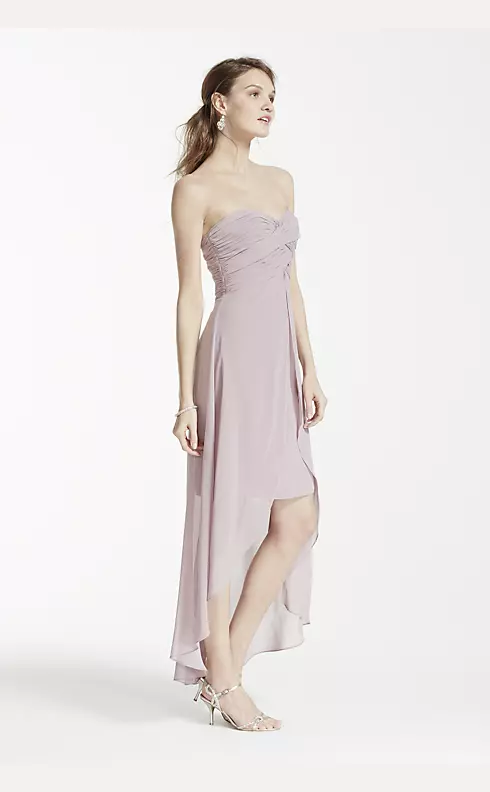 Strapless High Low Dress with Front Detail Image 5
