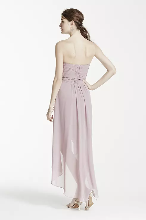 Strapless High Low Dress with Front Detail Image 3