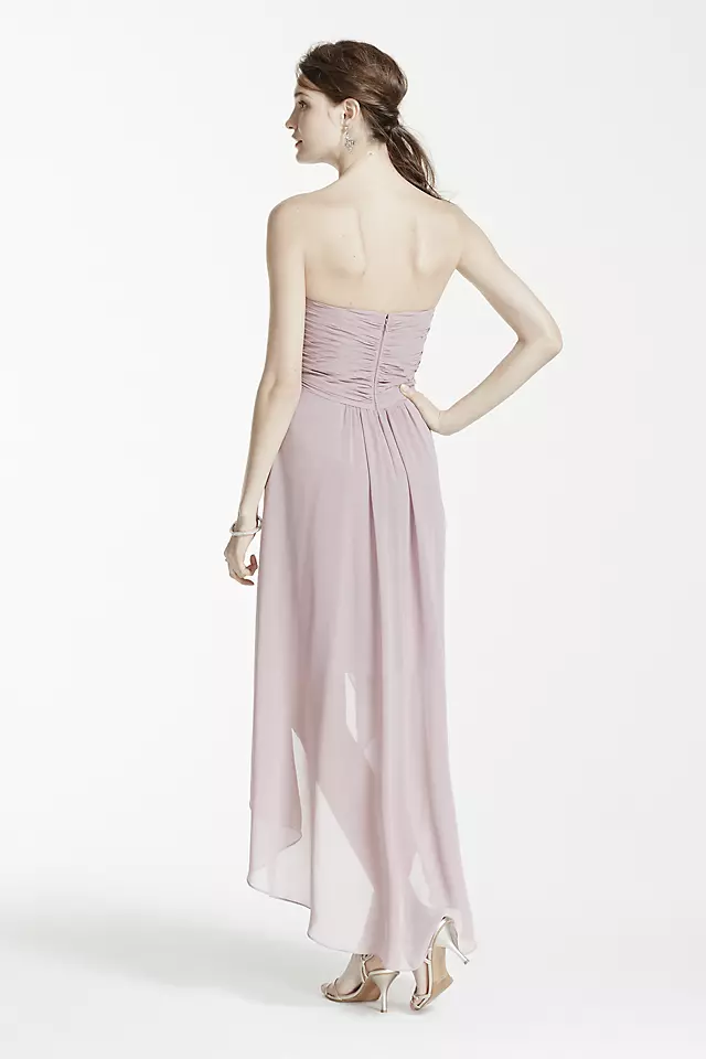 Strapless High Low Dress with Front Detail Image 3