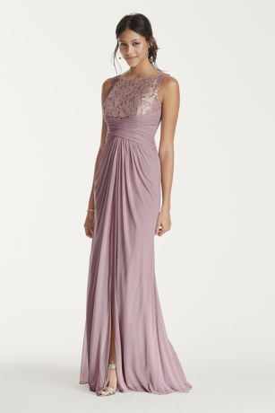 chinese dress ladies Striking Impression Sleeveless Slit Mesh Maxi Dress