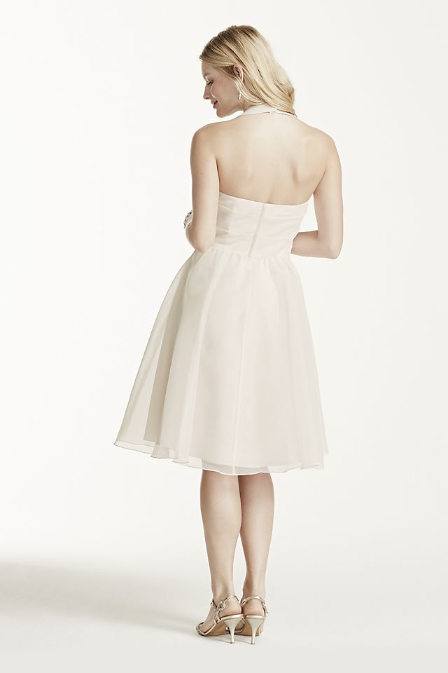 Short Halter Organza Dress with Full Skirt Image 7