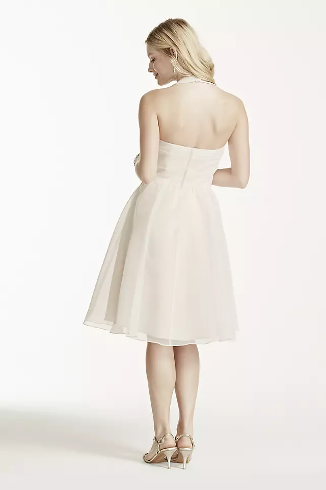 Short Halter Organza Dress with Full Skirt Image 3