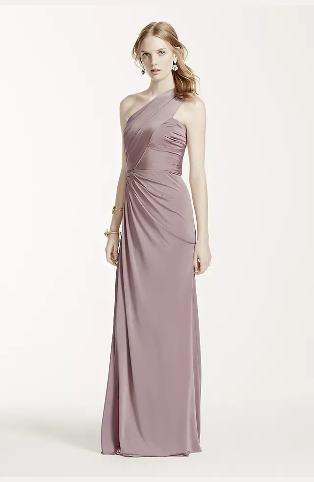 Long One Shoulder Jersey Gown Image 2