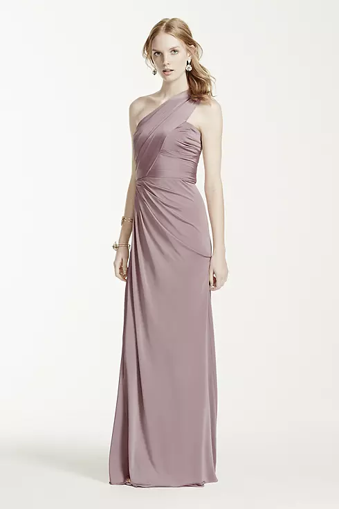 Long One Shoulder Jersey Gown Image 2