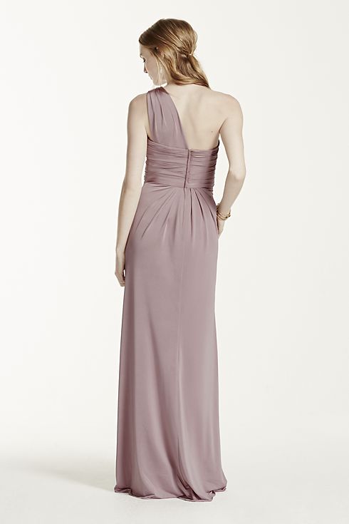 Long One Shoulder Jersey Gown Image 3